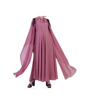 Pink Occasion Wear Gown In Abaya Fit 2