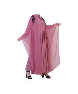 Pink Occasion Wear Gown In Abaya Fit 7