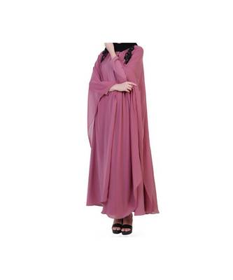 Pink Occasion Wear Gown In Abaya Fit 9