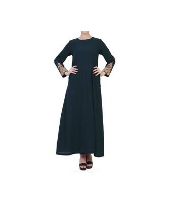 Green Dress With Chikan Embroidery Work 2
