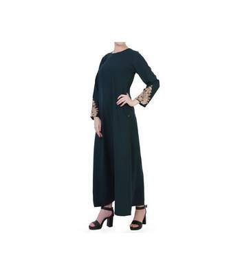 Green Dress With Chikan Embroidery Work 3
