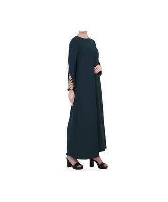 Green Dress With Chikan Embroidery Work 6