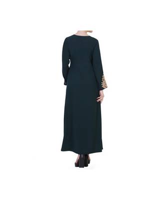 Green Dress With Chikan Embroidery Work 7