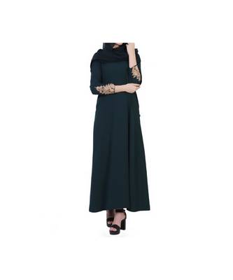 Green Dress With Chikan Embroidery Work 9