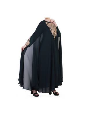 Green Designer Dress In Abaya Fit 5