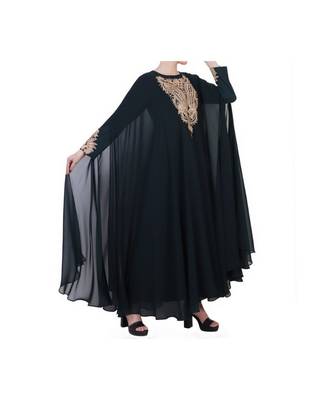 Green Designer Dress In Abaya Fit 6