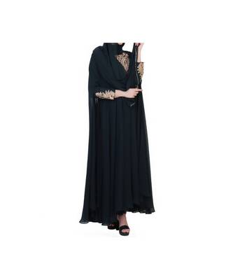 Green Designer Dress In Abaya Fit 10
