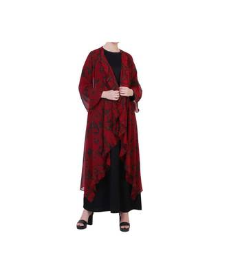 Maroon Designer Dress In Abaya Fit 1
