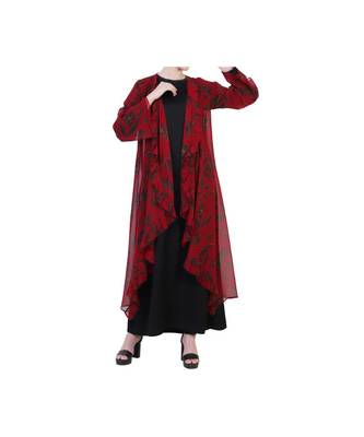 Maroon Designer Dress In Abaya Fit 3