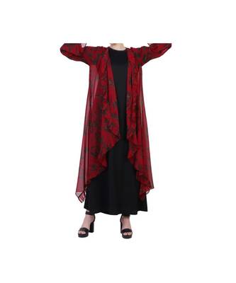 Maroon Designer Dress In Abaya Fit 4