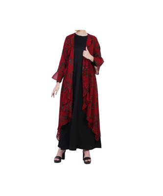 Maroon Designer Dress In Abaya Fit 5