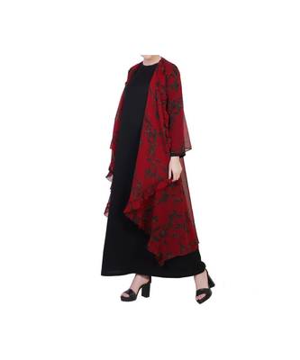 Maroon Designer Dress In Abaya Fit 7