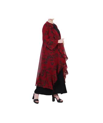 Maroon Designer Dress In Abaya Fit 9