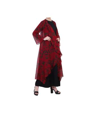 Maroon Designer Dress In Abaya Fit 10