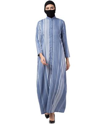 Blue Front Open Dress For Daily Use 1