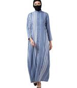 Blue Front Open Dress For Daily Use