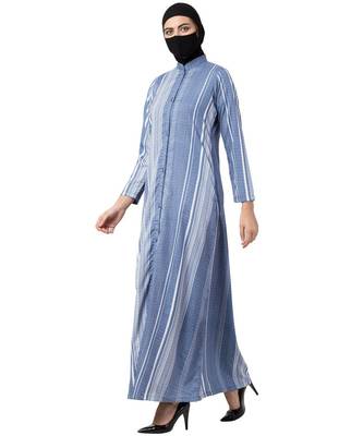 Blue Front Open Dress For Daily Use 3