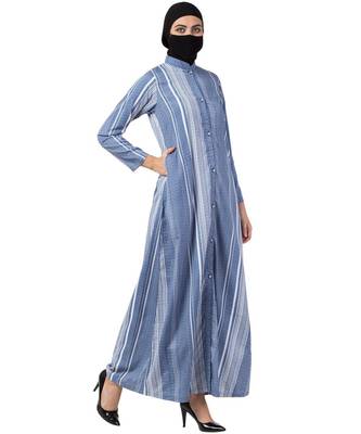 Blue Front Open Dress For Daily Use 6