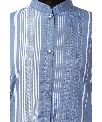Blue Front Open Dress For Daily Use 8
