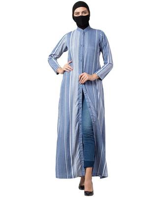 Blue Front Open Dress For Daily Use 9