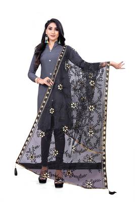 Black Net Embroidery   dupatta 1