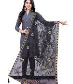 Black Net Embroidery   dupatta