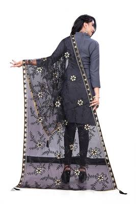 Black Net Embroidery   dupatta 3