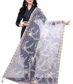 White Net Embroidery   dupatta
