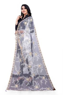 White Net Embroidery   dupatta 2