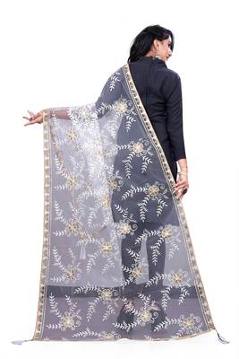 White Net Embroidery   dupatta 3