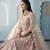 Cinereous Peach thread embroidered with foil mirror worked organza semi stitched Party lehenga