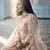 Cinereous Peach thread embroidered with foil mirror worked organza semi stitched Party lehenga