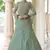 Pista green Dori Work & Sequins embroidered net semi stitched lehenga