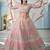 Cinereous Peach thread embroidered with foil mirror worked organza semi stitched Party lehenga