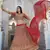 Red Zari embroidered georgette semi stitched lehenga