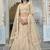 Dutch Cream thread embroidered with foil mirror worked organza semi stitched lehenga