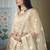 Dutch Cream thread embroidered with foil mirror worked organza semi stitched lehenga