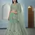 Wintergreen Dream Turquoise Dori, Zari and Sequins embroidered organza Semi Stitched Lehenga choli for wedding