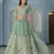Wintergreen Dream Turquoise Dori, Zari and Sequins embroidered organza Semi Stitched Lehenga choli for wedding