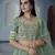 Wintergreen Dream Turquoise Dori, Zari and Sequins embroidered organza Semi Stitched Lehenga choli for wedding