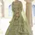 Olive Moss Green Dori Work & Sequins embroidered net semi stitched lehenga