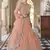 Tumbleweed Peach Dori work and Sequins embroidered net semi stitched Wedding and Party lehenga