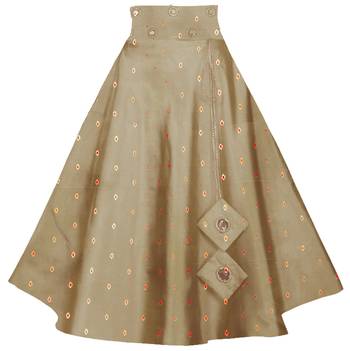 Yellow plain taffeta girls-top-bottom 3
