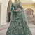 prepossessing Feldgrau green embroidered net semi stitched lehenga