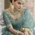 prepossessing Feldgrau green embroidered net semi stitched lehenga