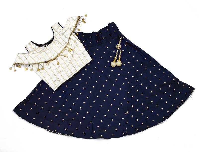 Beige woven taffeta girls-top-bottom