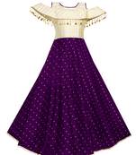 Purple woven taffeta kids-girl-gowns