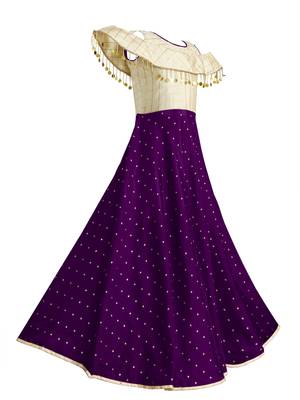 Purple woven taffeta kids-girl-gowns 2