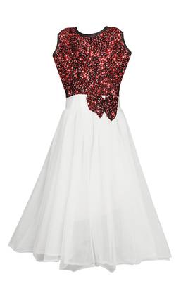 Red embroidered velvet kids-girl-gowns 1