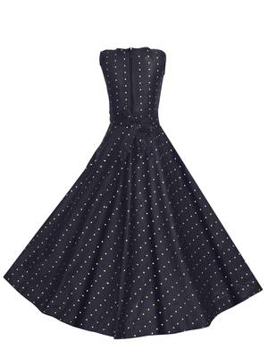 Blue woven taffeta kids-girl-gowns 3